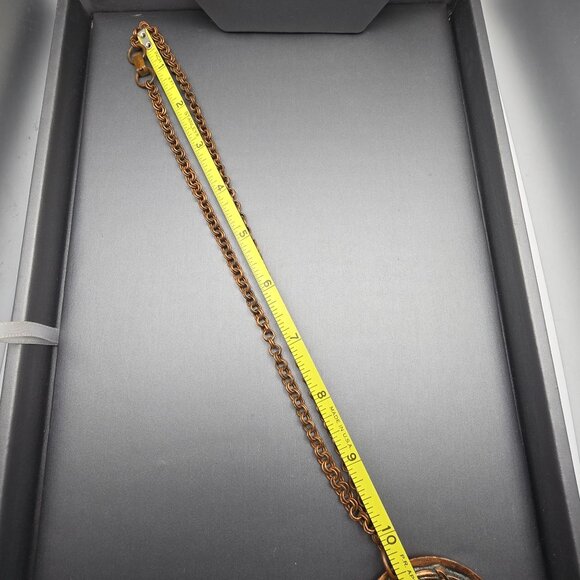 VTG Solid Copper Seahorse & Fish Pendant Necklace 20" Double Round Link Chain - Picture 8 of 10